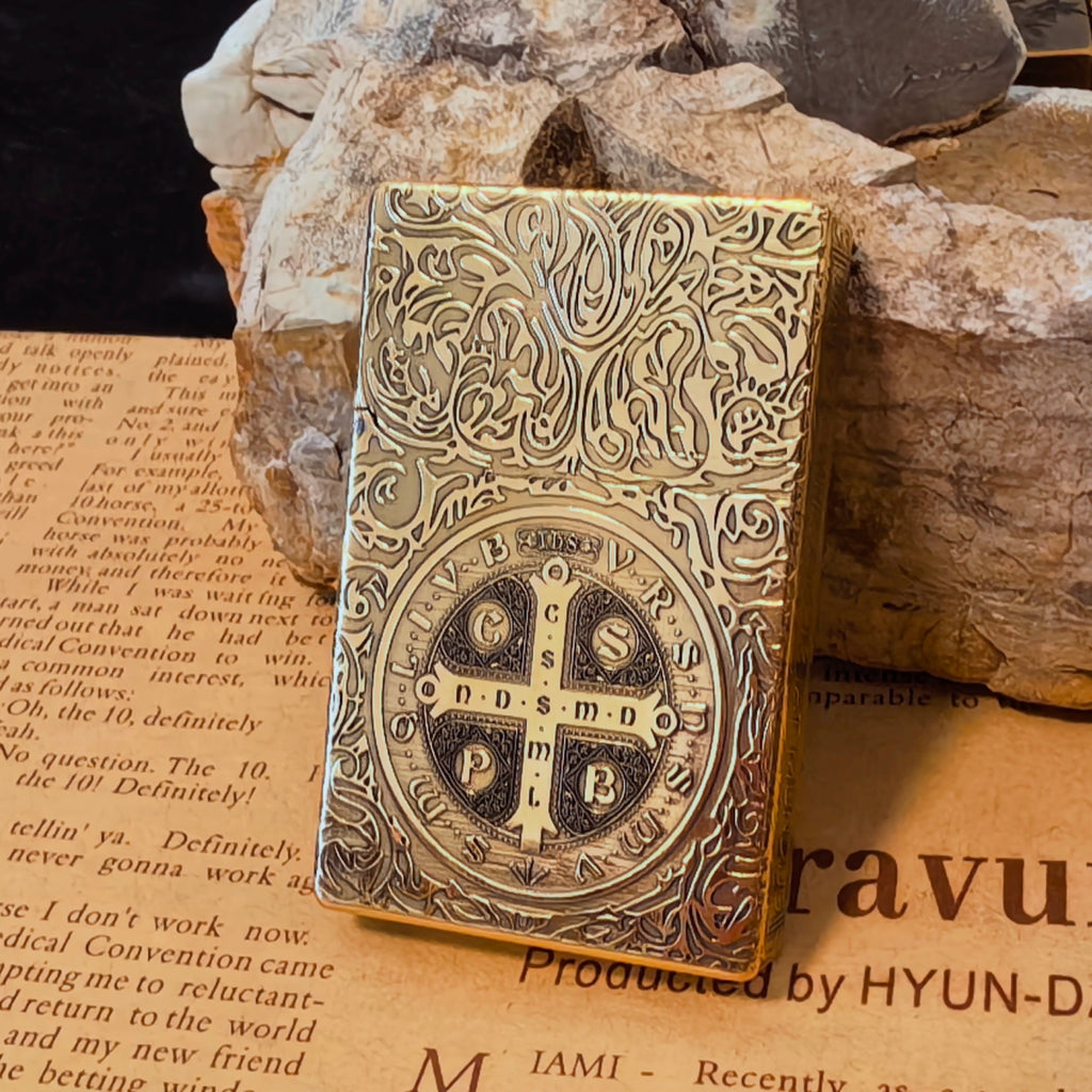 Vintage Brass Engraved Lighter