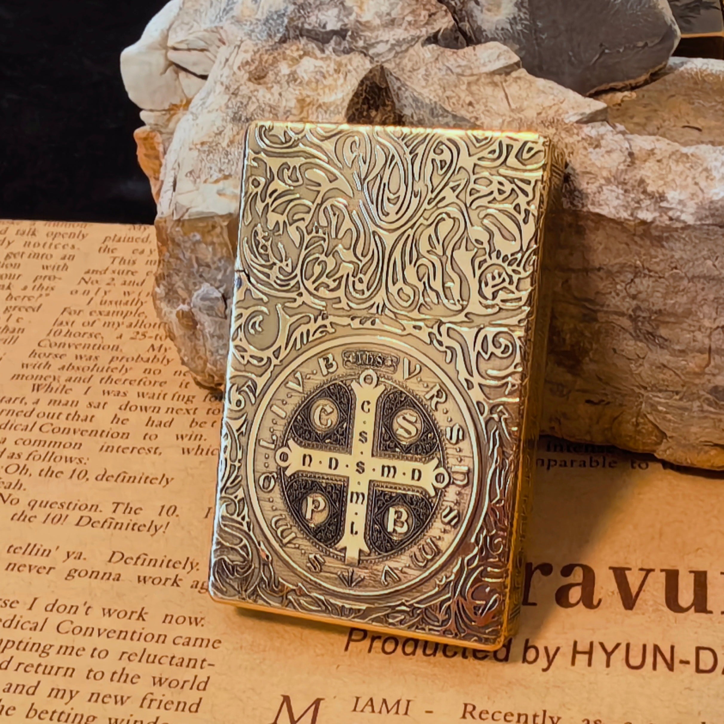 Vintage Brass Engraved Lighter