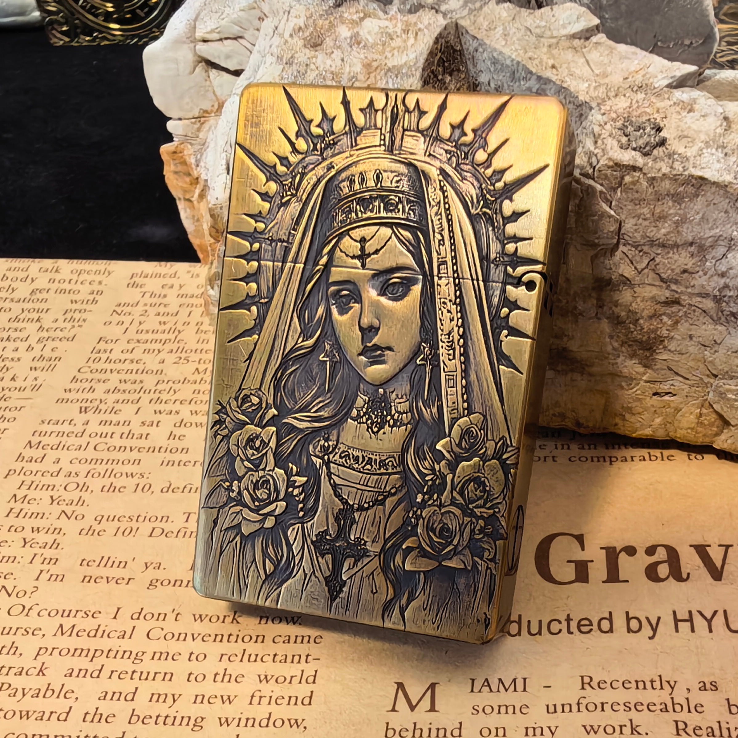 Virgin Mary Brass lighter