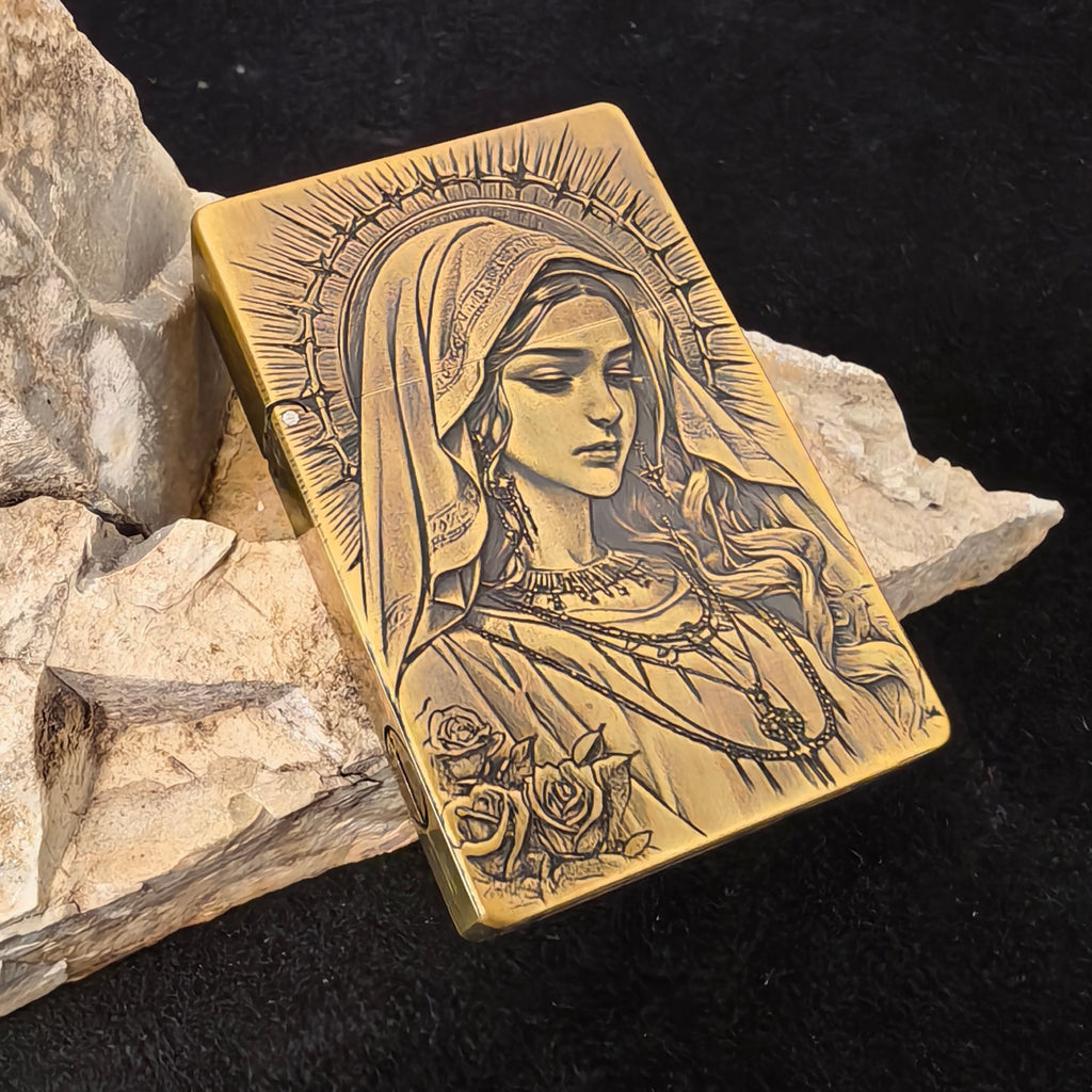 Virgin Mary Brass lighter