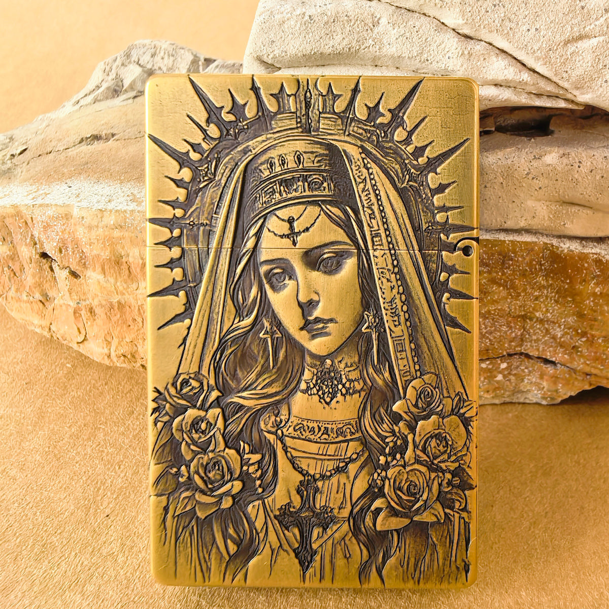 Virgin Mary Brass lighter