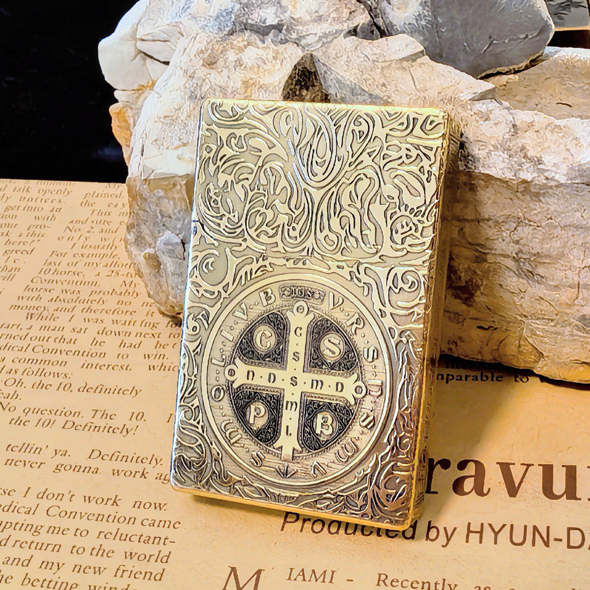 Vintage Brass Engraved Lighter